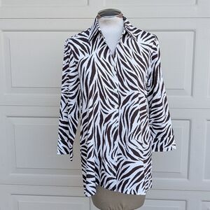 FINLEY stretch poplin button down shirt M